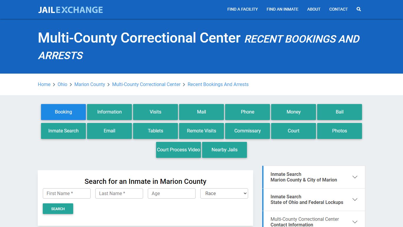 Multi-County Correctional Center Recent Bookings And Arrests